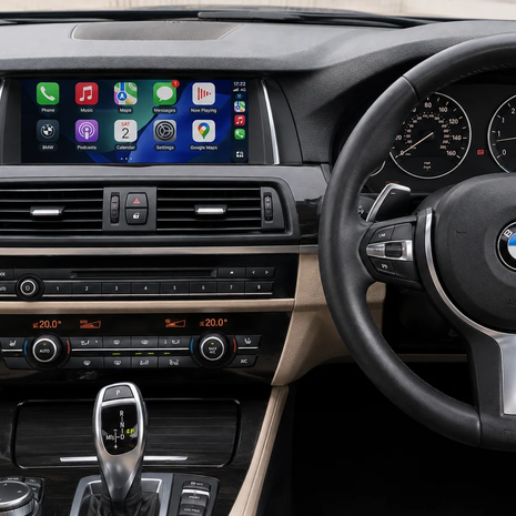 Apple CarPlay & Android Auto-skärm 10,25” – BMW 5-serie F10/F11 (CIC/NBT)