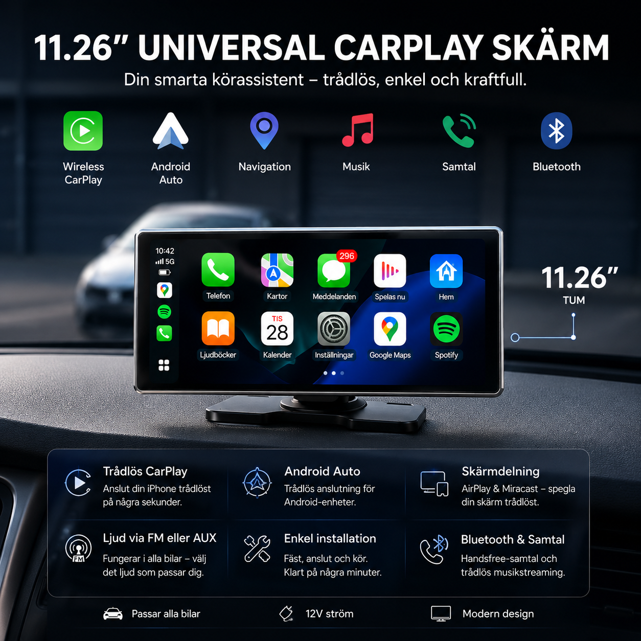 Universell CarPlay-Skärm