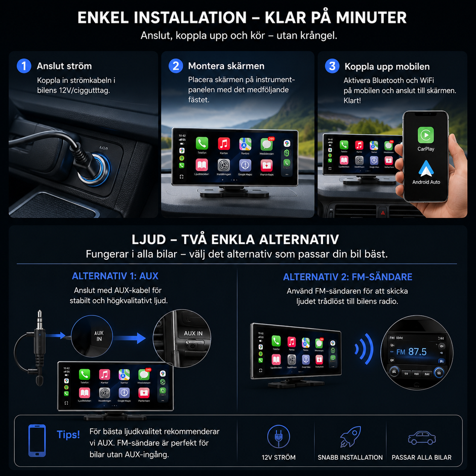 Universell CarPlay-Skärm