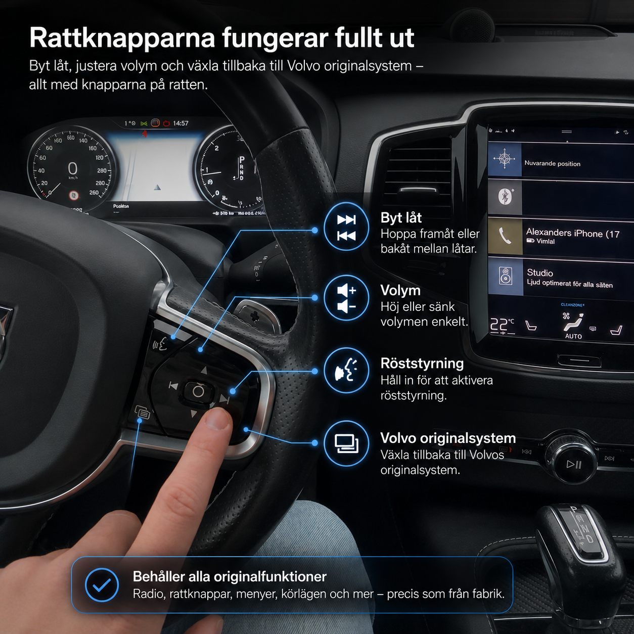 Interiörlabbet Smart Module™ – Trådlös CarPlay & Android Auto för Volvo