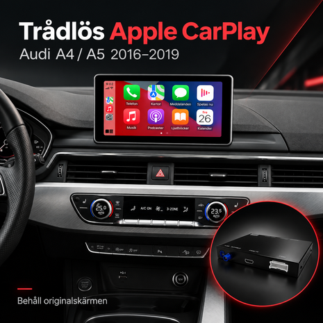 Trådlös Apple CarPlay & Android Auto-modul – Audi A4 B9 / A5 / Q5 / Q7 (2016–2019)